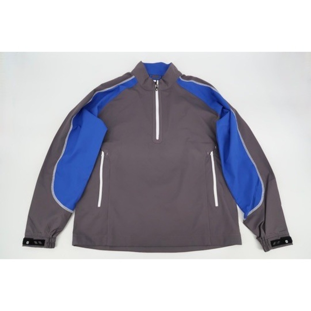 FootJoy Sport Windshirt Men Small Gray Blue Performance 1/2 Zip Golf Windbreaker